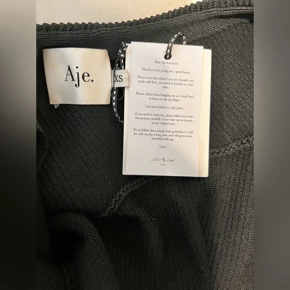 NWT Aje Exclusive Rushes Raffia Ribbed Midi Dress Black Size XS - Picture 8 of 9